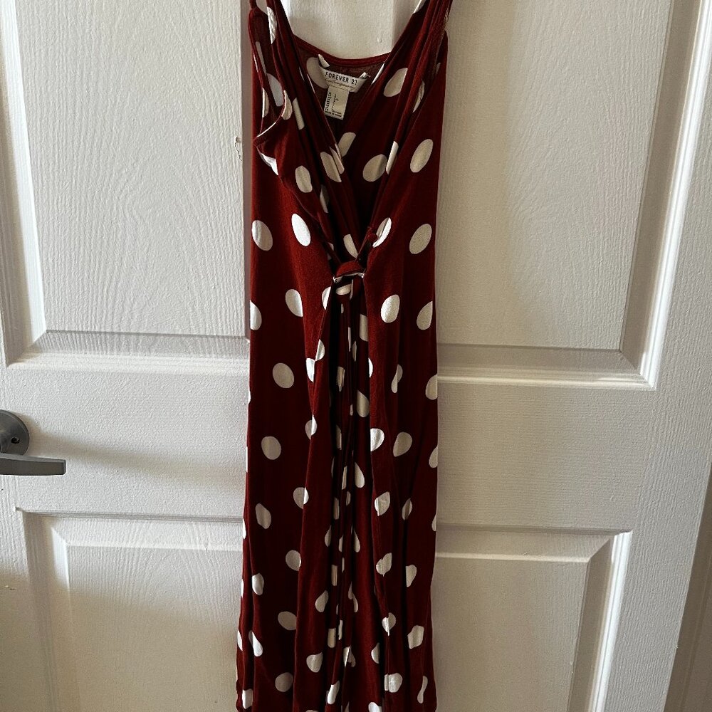 Brown Polka Dot Wrap Dress